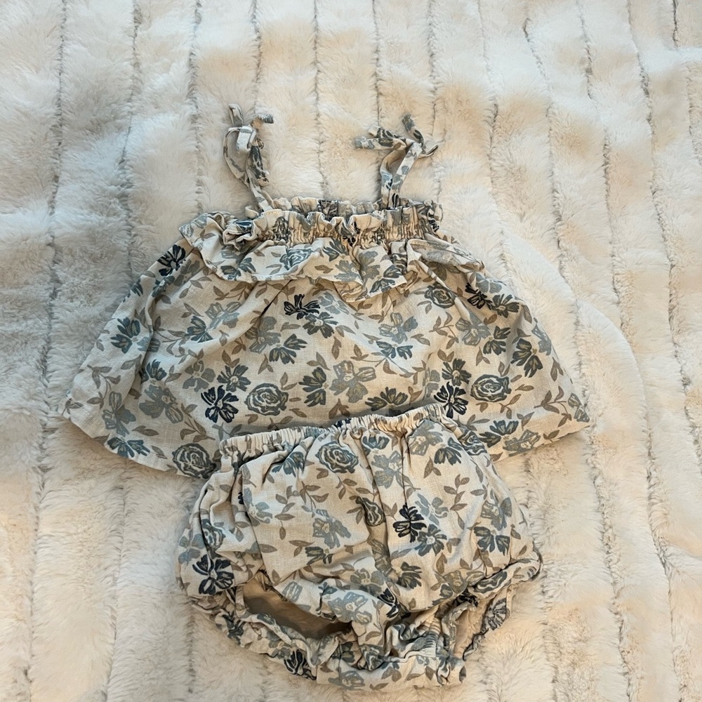 RUFFLE TUBE TOP SET || BLUE FLORAL BY RYLEE + CRU